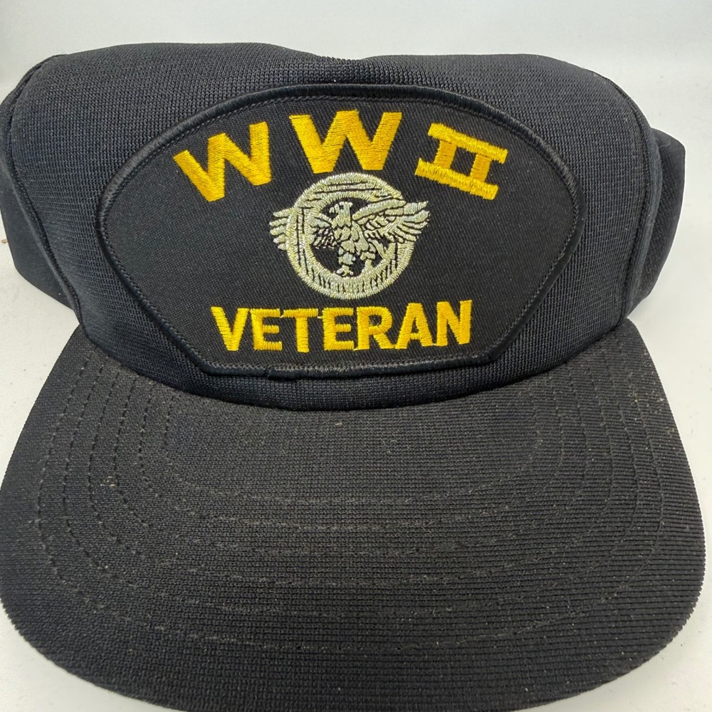 HMC Honors WWII Veteran Hat Mens Black Snapback Made in USA Military Cap